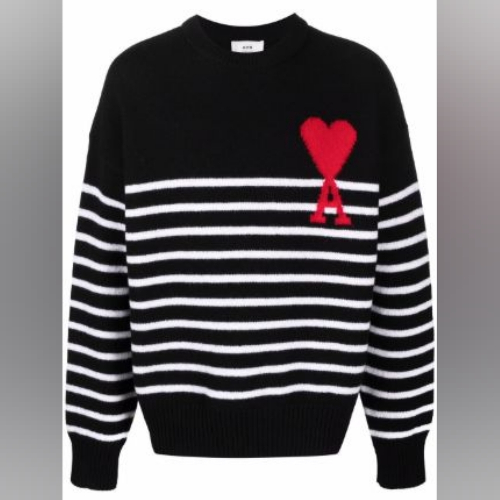 AMI Paris Striped Ami de Coeur jumper Size M